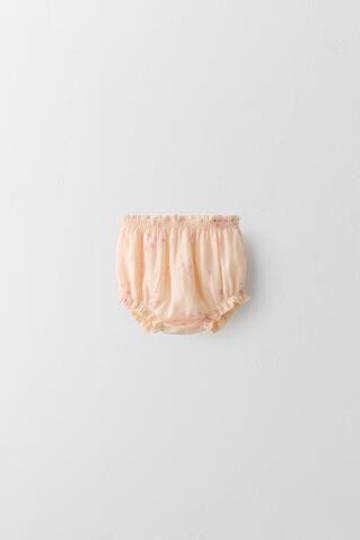 ZARA ТРУСЫ С ЦВЕТОЧНЫМ ПРИНТОМ из 100% ХЛОПКА РАМИ - LIMITED EDITION, РОЗОВЫЙ