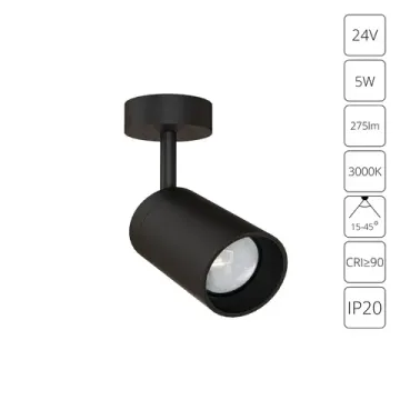 Спот для подсветки ювелирных изделий 5W 3000K A6393PL-1BK черный Presto 24V Arte Lamp