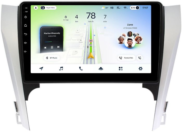 Магнитола для Toyota Camry 50 2011-2014 (рамка серебристо-черная) - Teyes CC4L монитор 10.1" IPS, Android 14, Быстрая, Snapdragon 662, CarPlay, 4G SIM-слот