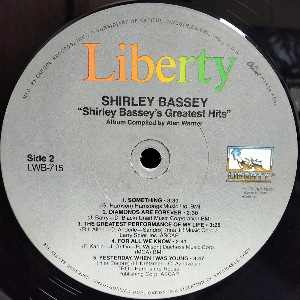 Shirley Bassey / Shirley Bassey's Greatest Hits (2LP)