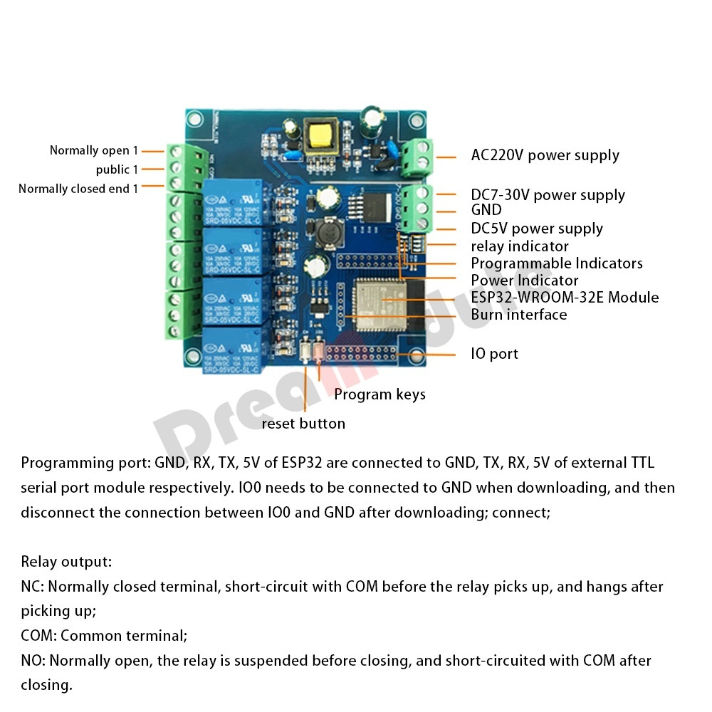 Плата ESP32 Реле X4