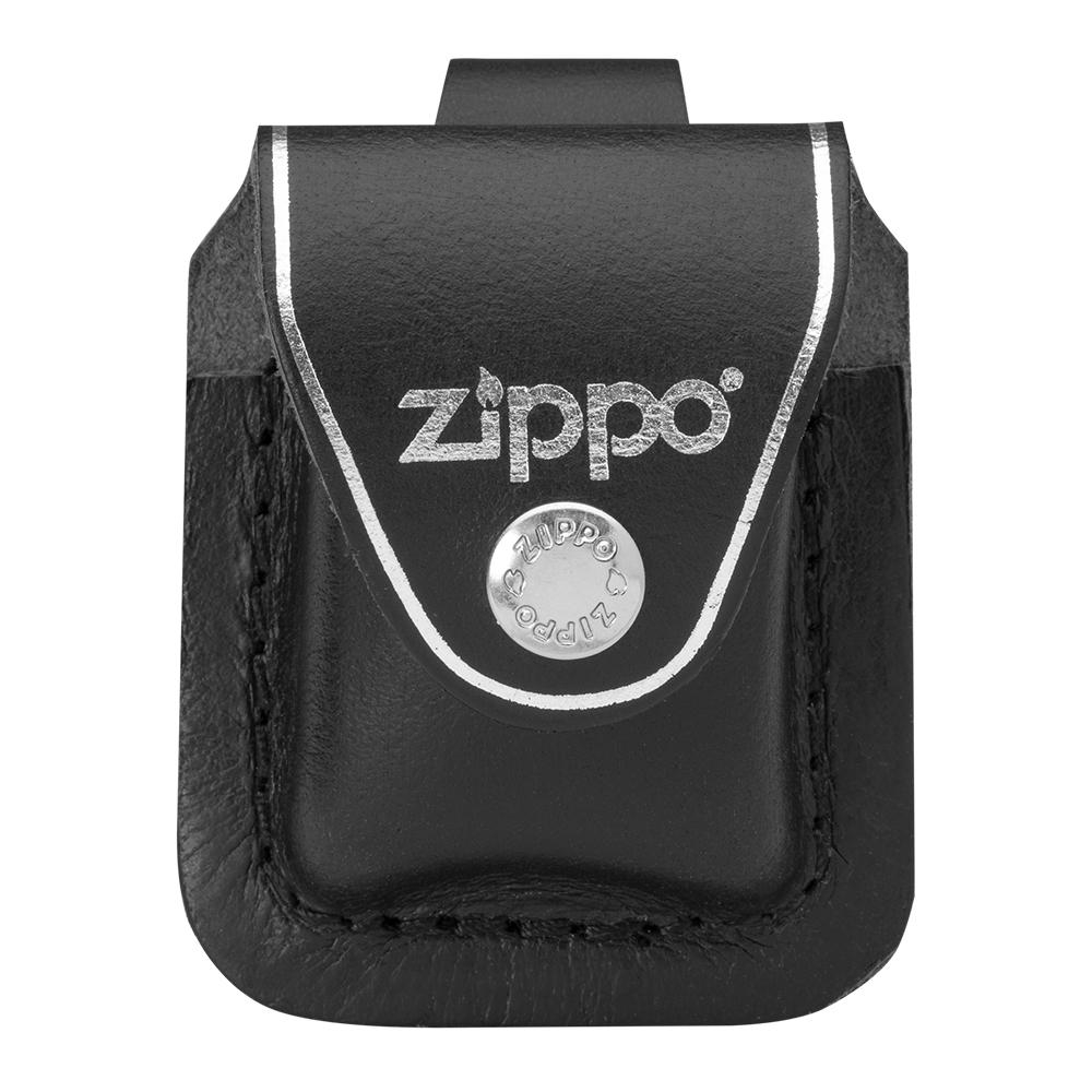 LPLBK Чехол ZIPPO для широкой зажигалки, с петлёй, натуральная кожа, чёрный