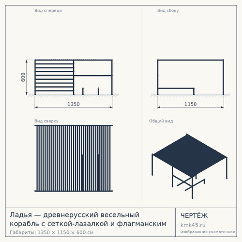 Ладья — древнерусский весельный корабль с сеткой-лазалкой и флагманским мостиком