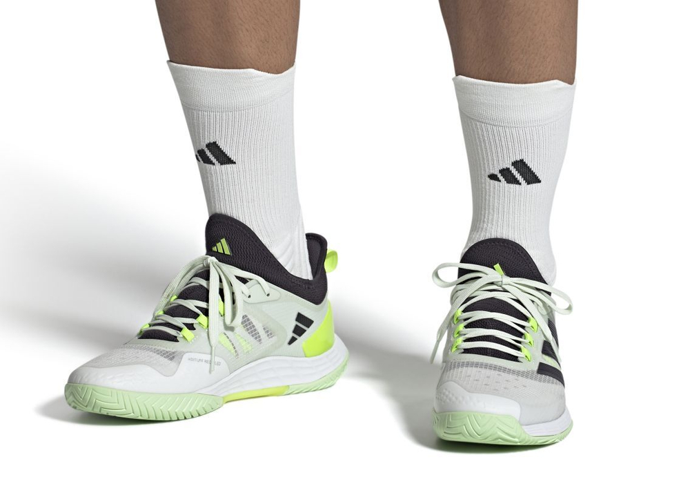 Мужские кроссовки теннисные Adidas Adizero Ubersonic 4.1 M - cloud white/aurora black/ lucid lemon