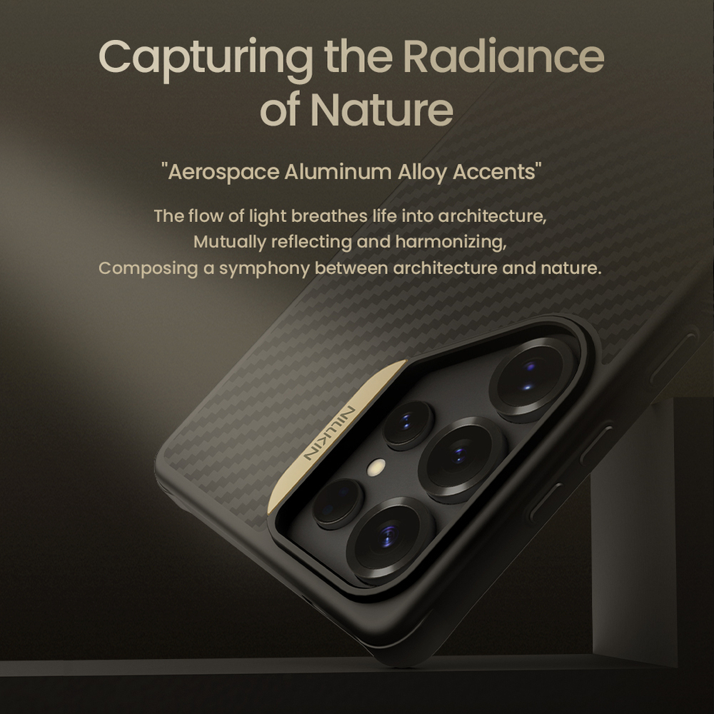 Чехол с MagSafe покрытый углеродным волокном от Nillkin для Samsung Galaxy S25 Ultra, серия Synthetic Fiber Pro Magnetic Case