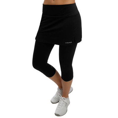 Женская теннисная юбка HEAD Club Scapri Women - Black, Silver