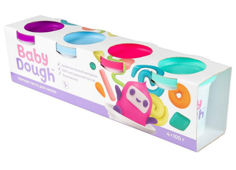 Тесто для лепки BabyDough 4цв. №1