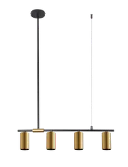 Светильник подвесной светодиодный NewRgy 9001A-DW-4 BLACK+BRASS, 4×10 Вт, чёрный