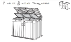 Уличный ящик пластиковый Keter Horizontal ashwood 2020 л