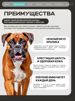 Корм для взрослых собак породы Немецкий боксер, с кроликом, 12 кг, QUATTRO