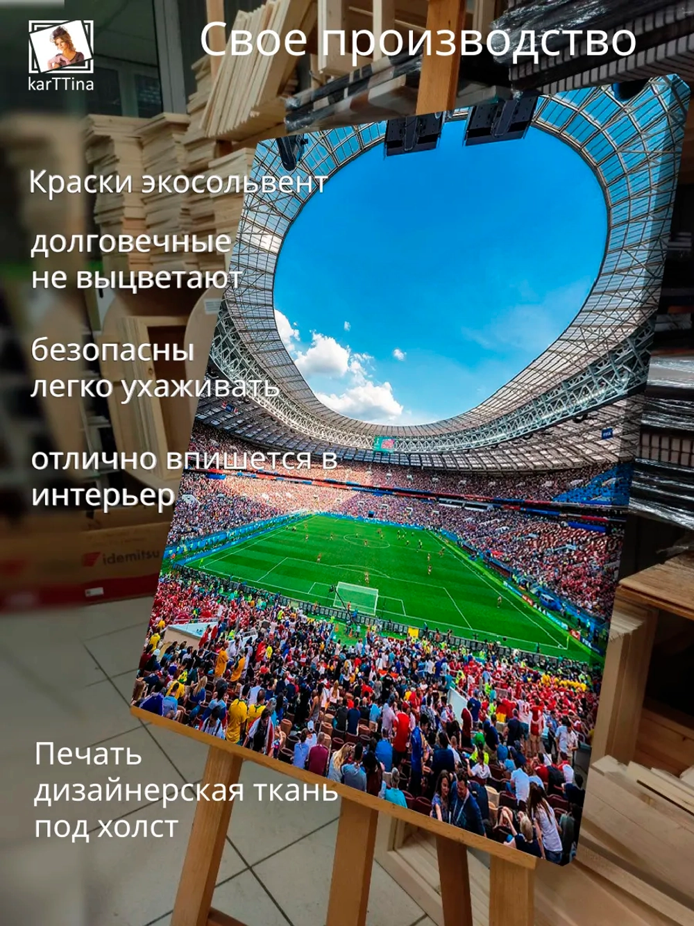 Картина "Лужники", на стену для интерьера 50х70см 1шт.