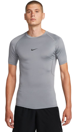 Термобелье Nike Pro Dri-FIT Tight Short-Sleeve Fitness Top - smoke grey/black - Gray