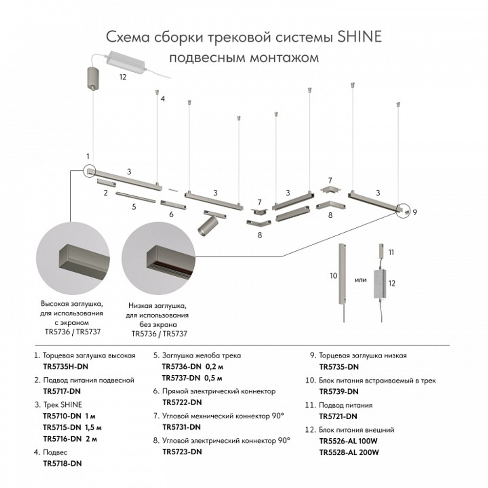 Токопровод концевой Denkirs SHINE BASE TR5717-DN