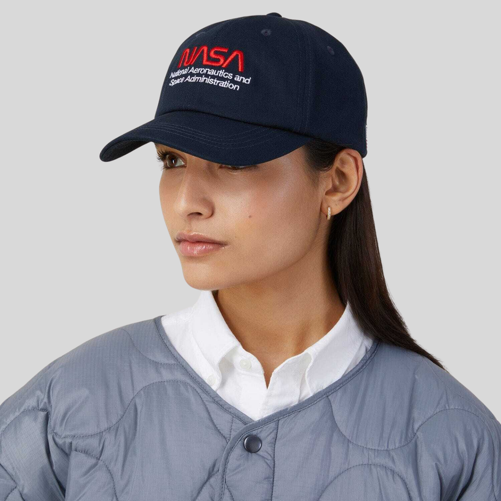 Бейсболка Alpha Industries Nasa Worm Logo Cap Replica Blue (Синяя)