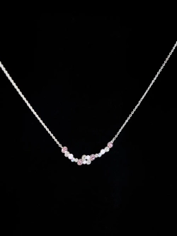 Тонкое колье Млечный путь с розовыми кристаллами Swarovski