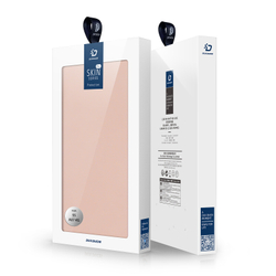 Чехол книжка из PU кожи розового цвета от Dux Ducis для Samsung Galaxy A07 4G, серия Skin Pro Series Case