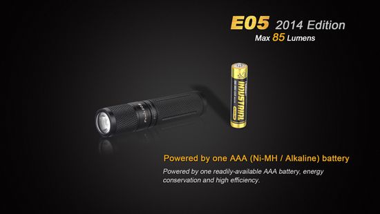 Фонарь-брелок на ключи Fenix E05 синий 85 люмен