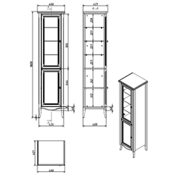 38350R/L ЛИОН шкаф-пенал с 2мя дверьми