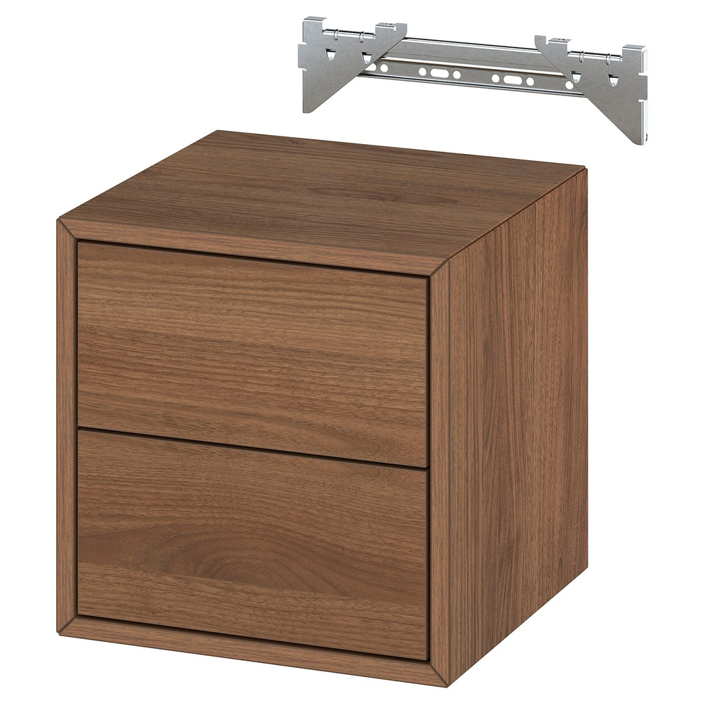 IKEA EKET  (ИКЕА ЕКЕТ)  -  Шкаф навесной с 2 ящиками - орех 35x35x35 см