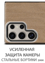 Дизайнерский чехол для SAMSUNG S24 ULTRA с мягкой тканевой поверхностью