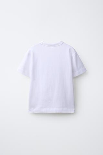 ZARA ОДНОТОННАЯ ФУТБОЛКА HEAVY JERSEY, БЕЛЫЙ
