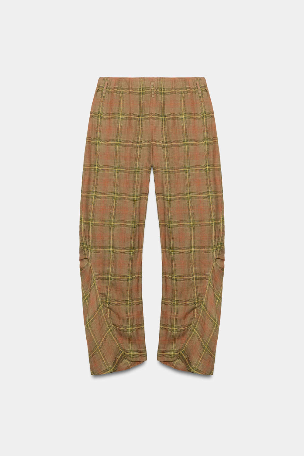 БРЮКИ В КЛЕТКУ ИЗ ЛЬНА — ZW COLLECTION — ZARA
