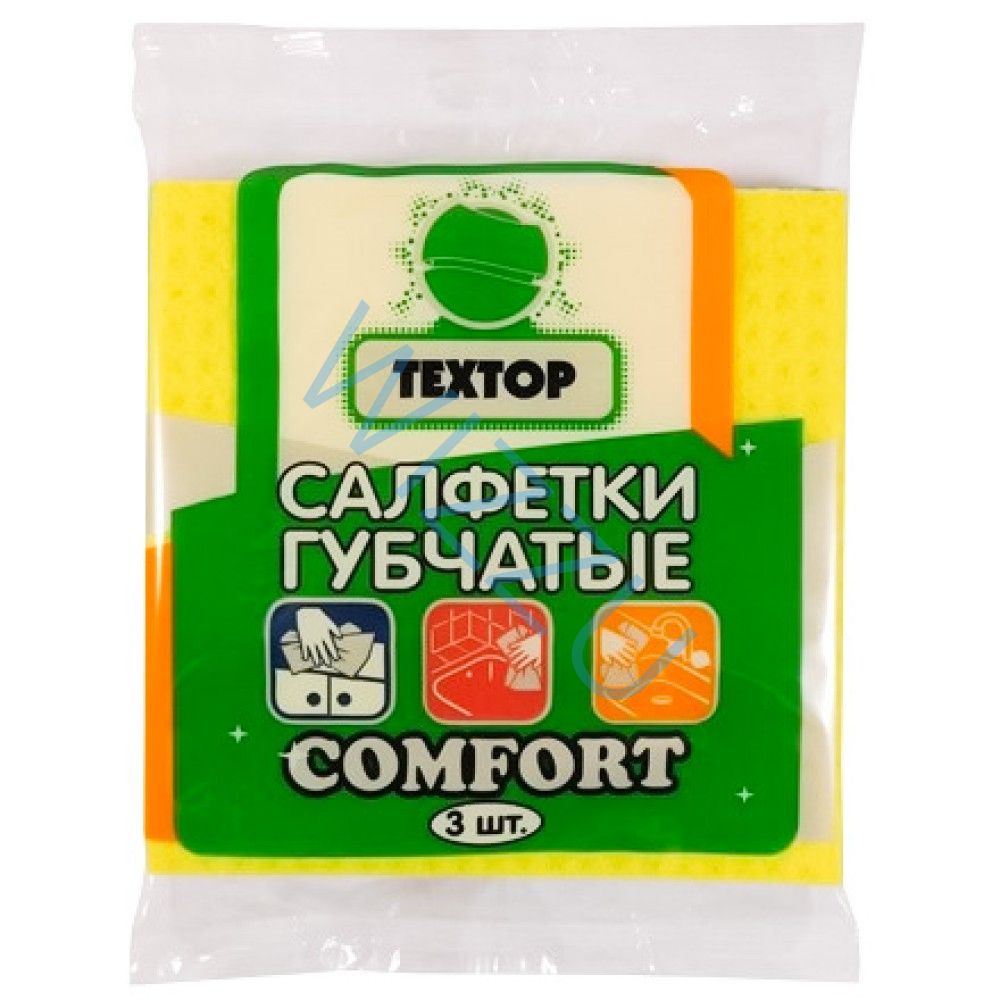 Салфетки губчатые COMFORT 3шт/180шт ТЕХТОР (Т794)