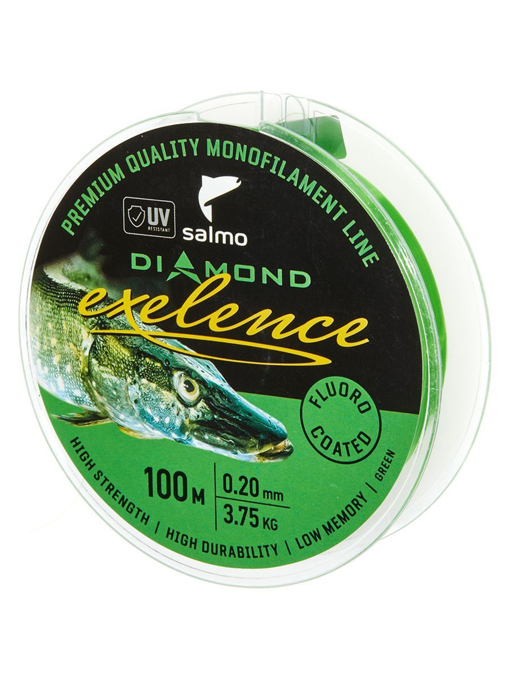 Монофильная леска для рыбалки Salmo Diamond EXELENCE FLUORO COATED Green 100/020
