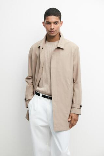 Massimo Dutti Легкое длинное тренч-пальто, песочный