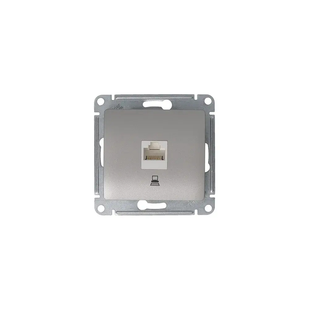 GLOSSA РОЗЕТКА компьютерная RJ45 кат. 5e, механизм, ПЛАТИНА