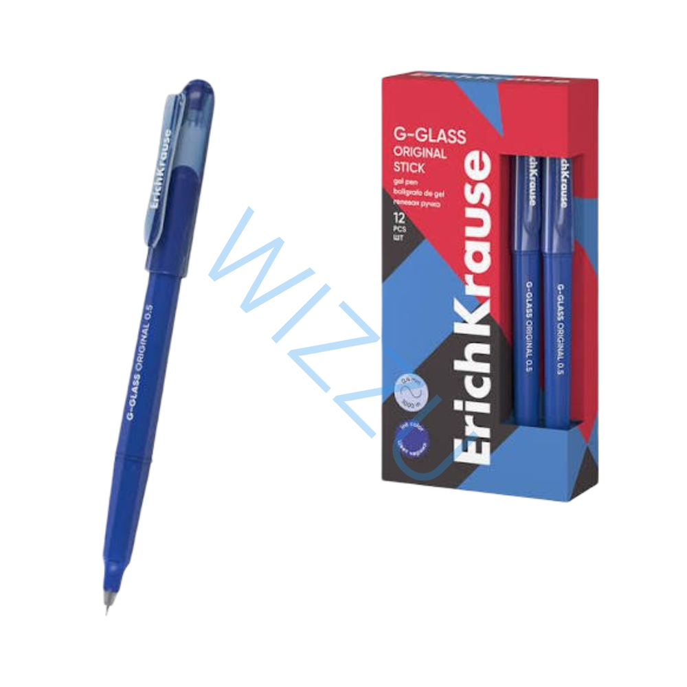 Ручка гелевая ErichKrause G-GLASS Stick Original 0,5 цвет чернил синий (в коробке по 12 шт.) Арт-61301