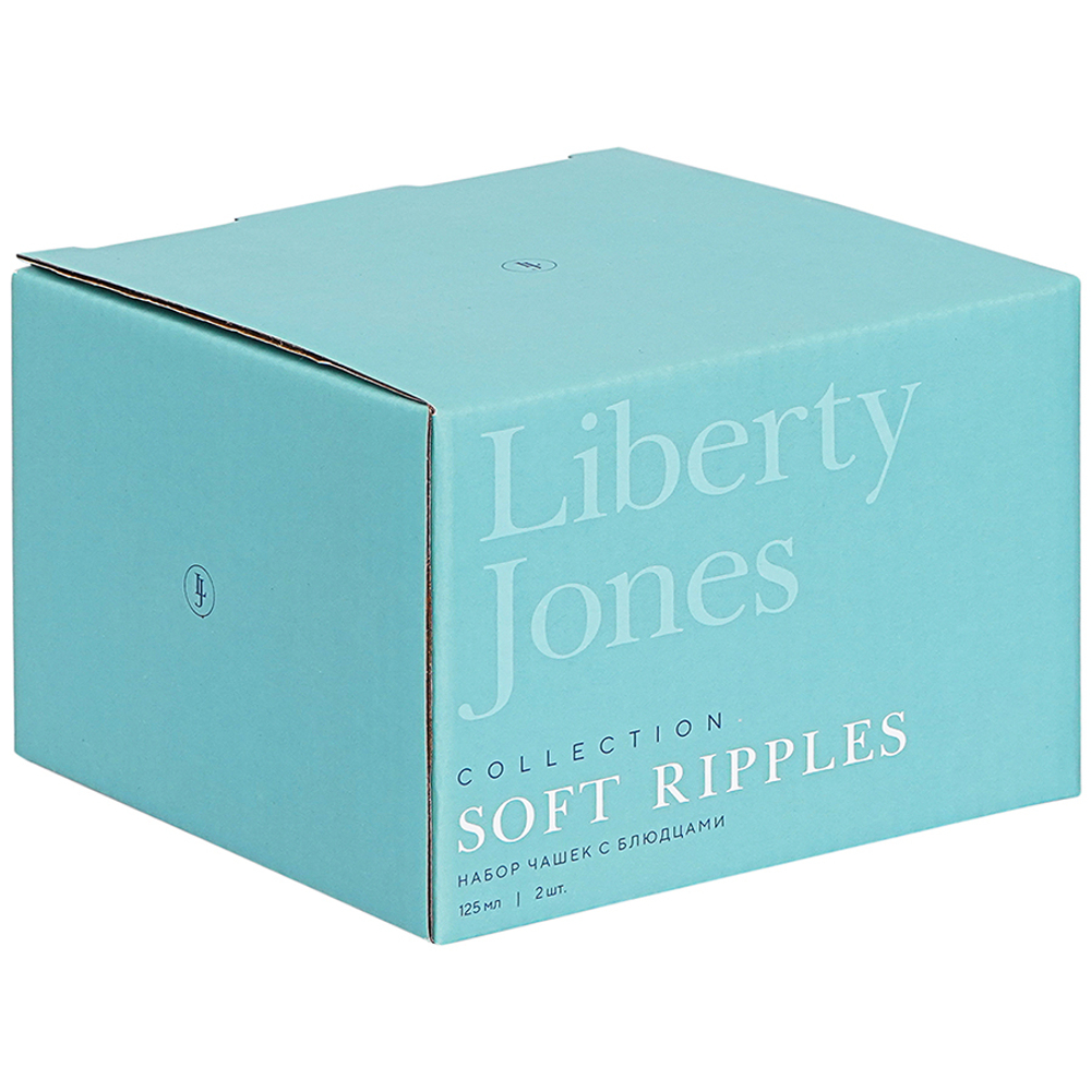 Набор чашек с блюдцами soft ripples, dual glazing, 125 мл, 2 шт.