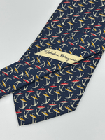Галстук синий с якорями Salvatore Ferragamo