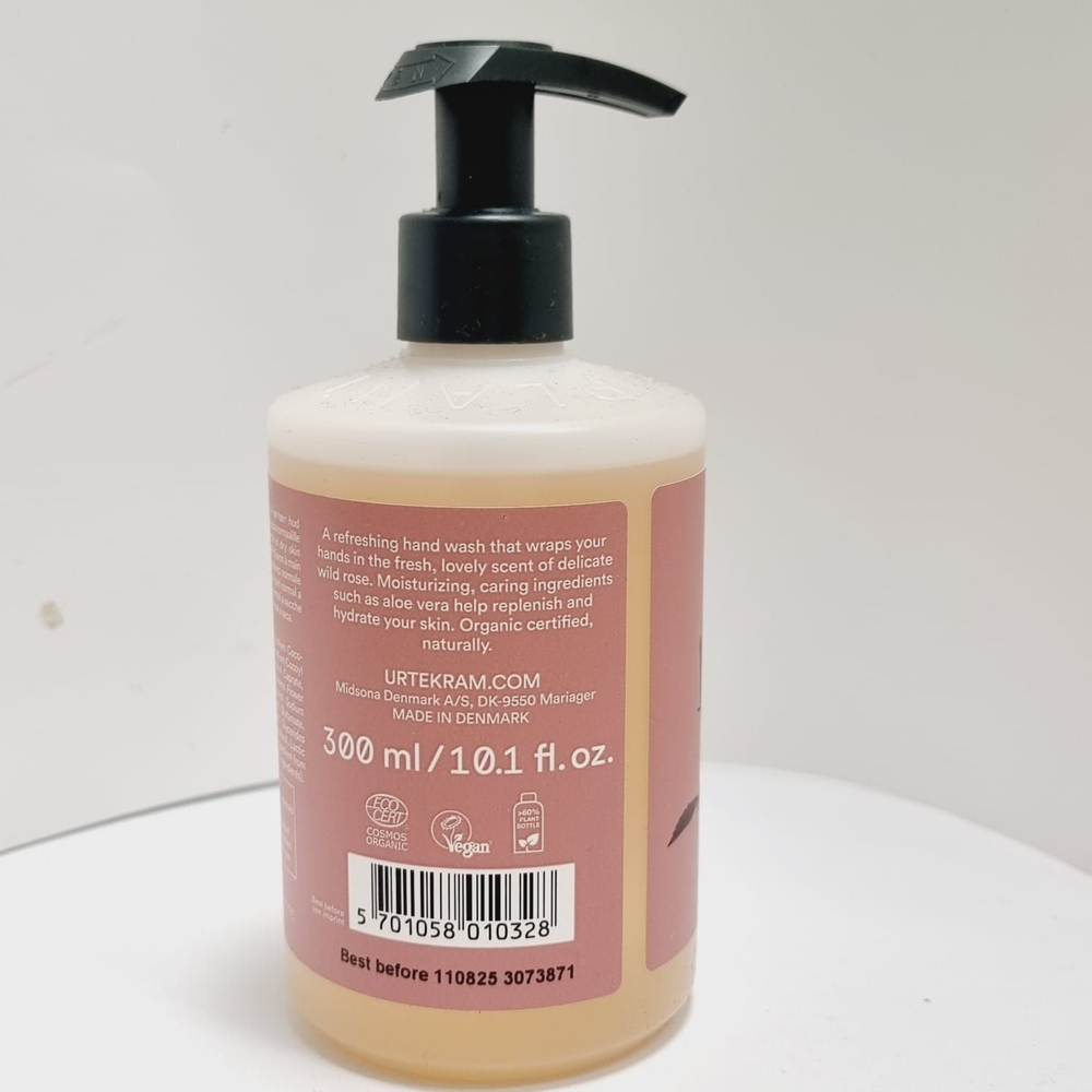 Жидкое мыло для рук Urtekram Soft Wild Rose Дикая роза с растительными экстрактами 300 мл (из Финляндии)