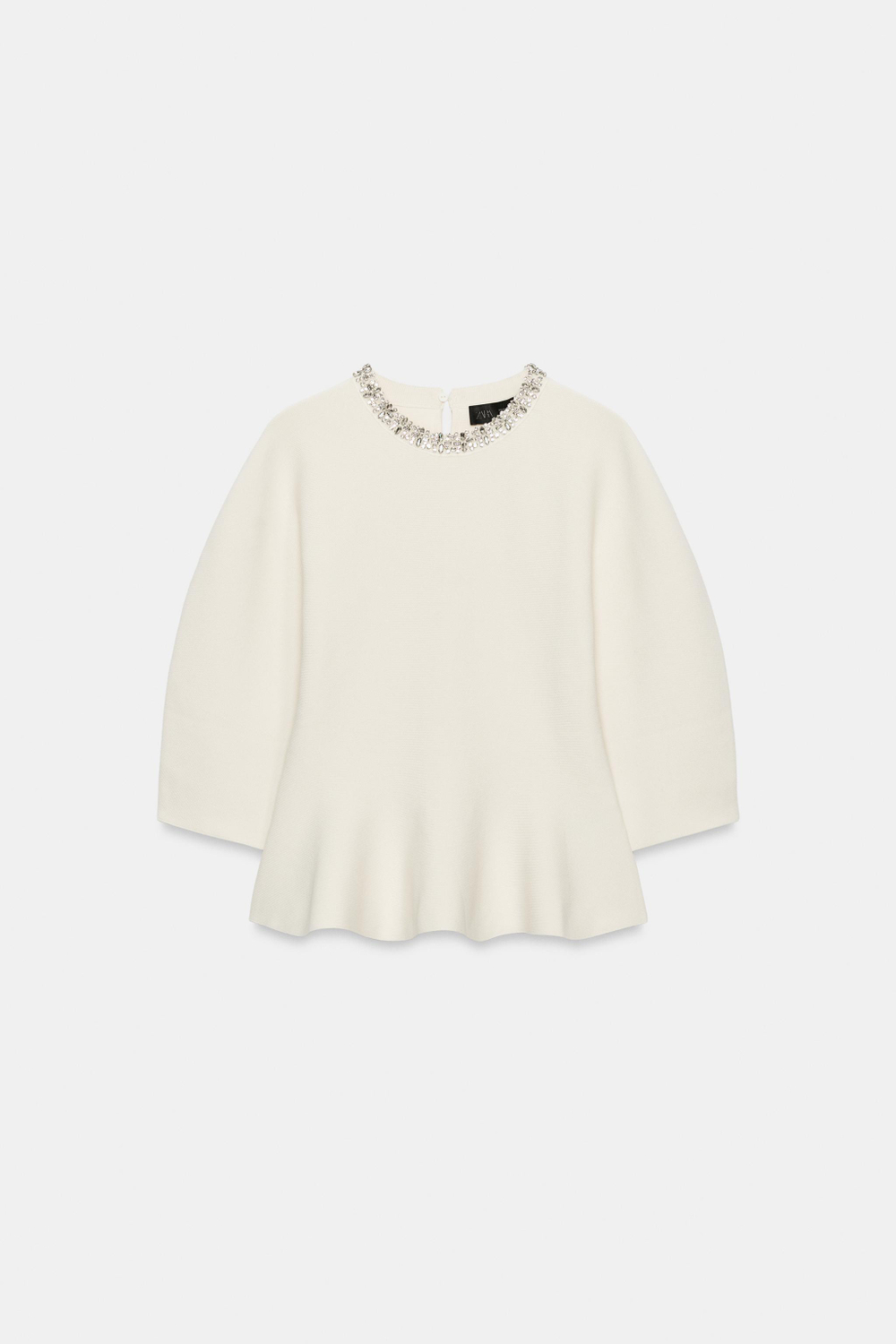 ТРИКОТАЖНЫЙ ТОП СО СТРАЗАМИ — ZARA