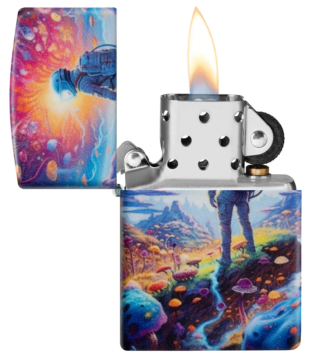 Зажигалка ZIPPO Mushroom Forest Design с покрытием 540 Matte, латунь/сталь, разноцветная, матовая, 3