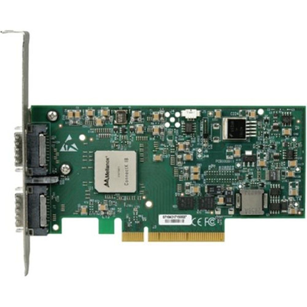 Сетевая карта Mellanox ConnectX™ EN, Ethernet Network Interface Card, Dual Port 10GBASE-CX4, with PCI Gen2, PCIe 2.0 x8 5GT/s, MemFree, tall bracket, RoHS R5 Compliant (Eagle EN Gen2) MNEH29-XTC