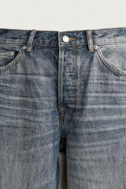 ZARA ДЖИНСЫ STRAIGHT FIT, ЗЕЛЕНОВАТО-СИНИЙ