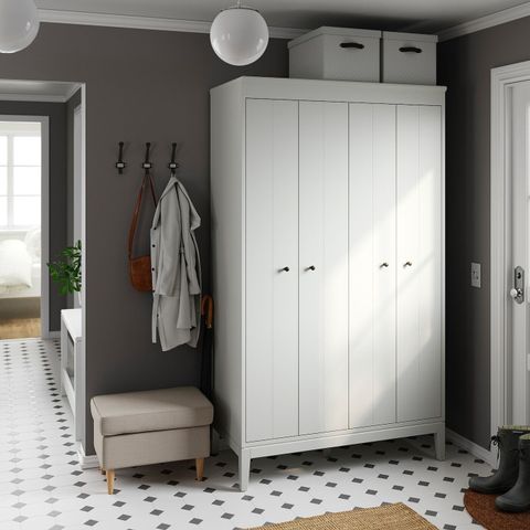 Коробка с крышкой IKEA BLADDRARE (БЛЭДДРАРЕ), Серый с рисунком, 35x50x30 см