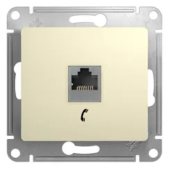 Розетка телефонная RJ11 Systeme Electric Glossa Бежевый GSL000281T