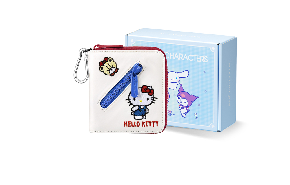 Zgo Sanrio Hello Kitty Polyester Cute Card Holder For Women"s, Practical Coin Purse Small Bag Regular Women"s Ecru