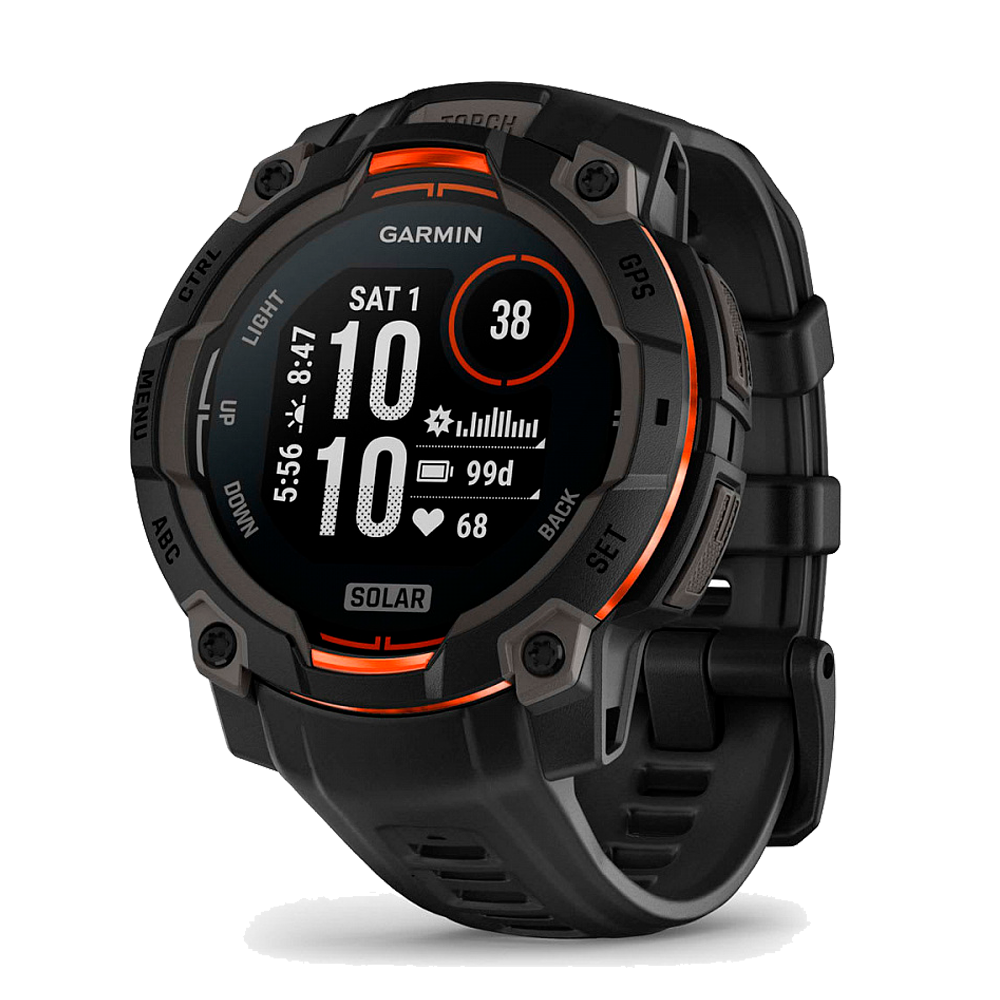 Умные часы Garmin Instinct 3, 45mm, Solar Black with Black Band (010-02934-00)