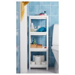 IKEA VESKEN  (ИКЕА ВЕСКЕН)  -  Стеллаж для ванной - белый 37x23x101 см