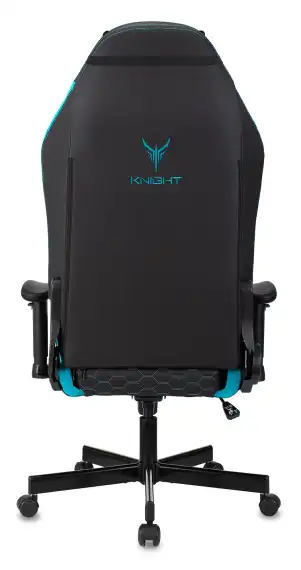 Кресло игровое Knight Neon черный/голубой соты экокожа с подголов. крестов. металл