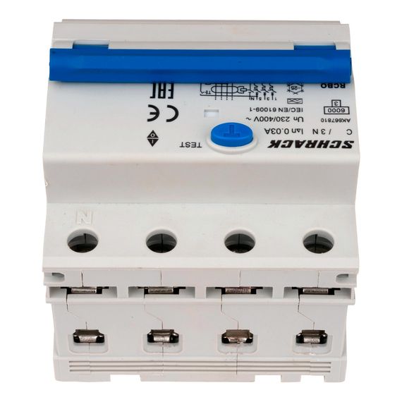 Дифавтомат Schrack Technik 3P+N C 10A 30mA тип A 6kA AK667810-- (АВДТ)
