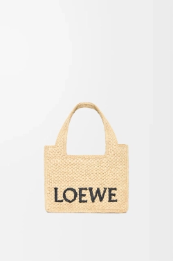 Loewe Мини-сумка Font из рафии, натуральный