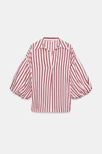 РУБАШКА В ПОЛОСКУ С ОБЪЕМНЫМИ РУКАВАМИ — ZARA