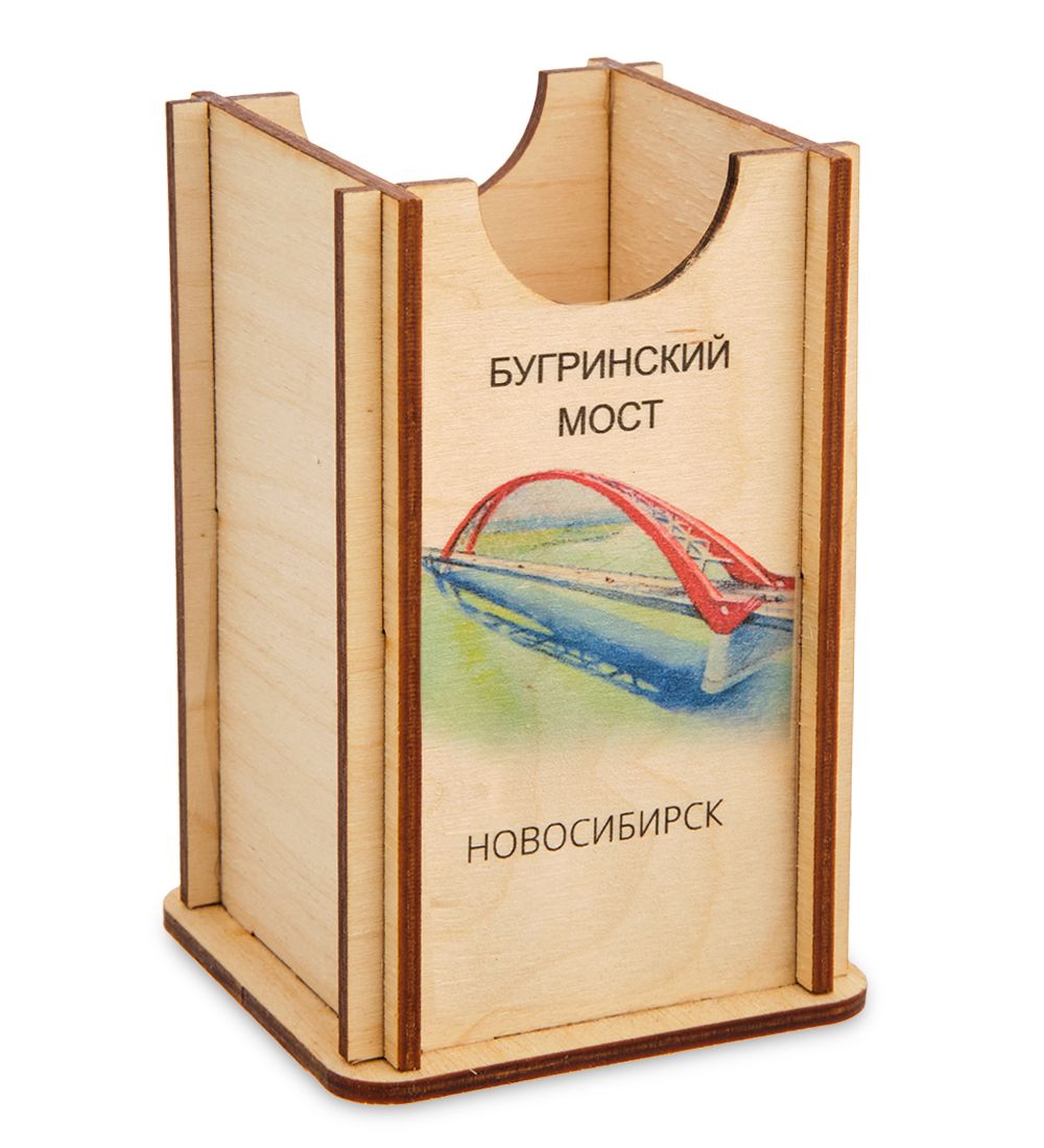 Народные промыслы МТ- 009/03 Карандашница «Новосибирск-Бугринский мост»