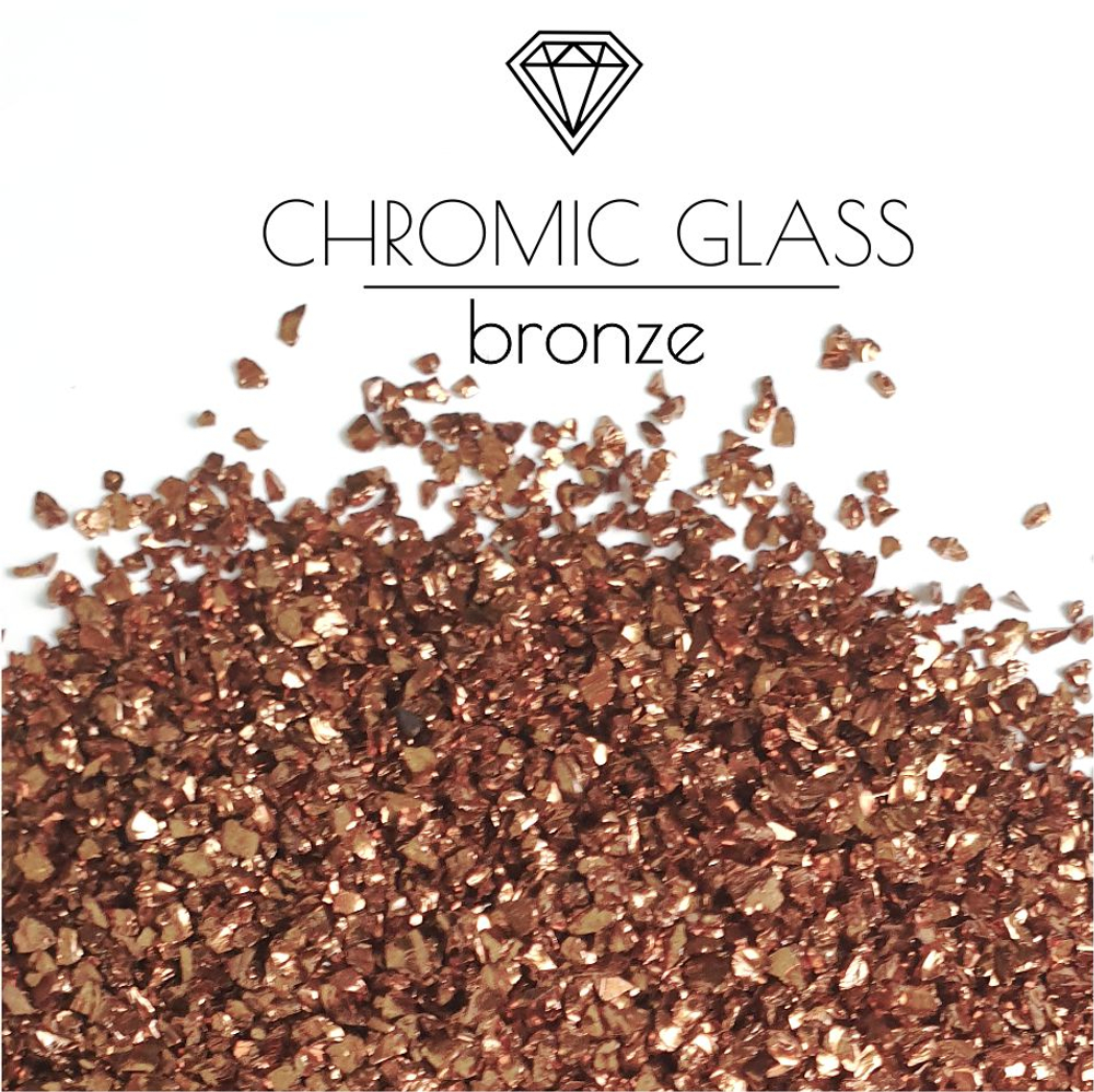 Стеклянная крошка Chromic Glass, Bronze, 100гр