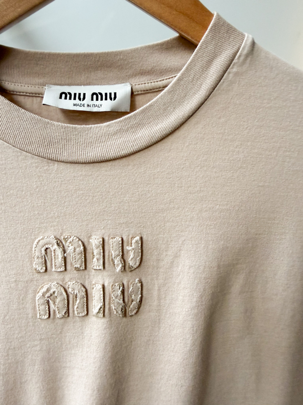 Хлопковая футболка Miu Miu, XS